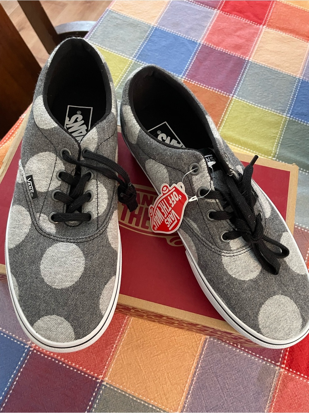 Vans Gray and White Polka Dot Era Sneakers